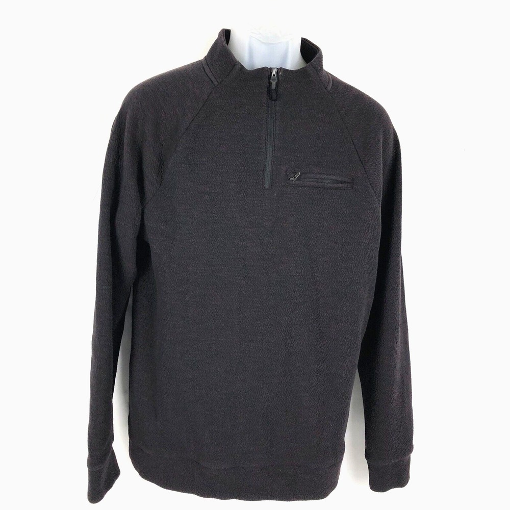Marc‎ Anthony Henley Shirt Mens M Red Heather Stretch Fleece 1/4 zip